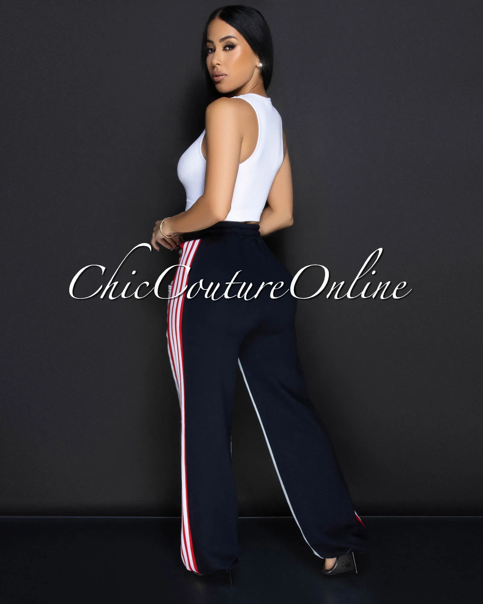 Pearson Medium Denim Red Stripes Joggers Jeans sold by Chic Couture product image thumbnail 5