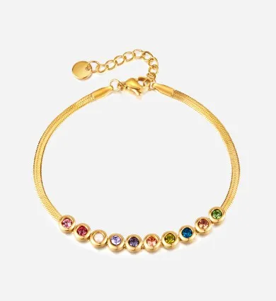 Anika Multi Color Bezel Stones Bracelet sold by Chic Couture product image thumbnail 2