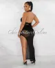 *Julie Black Crop Top & Crochet Cover-Up Maxi Skirt Shimmer Set sold by Chic Couture