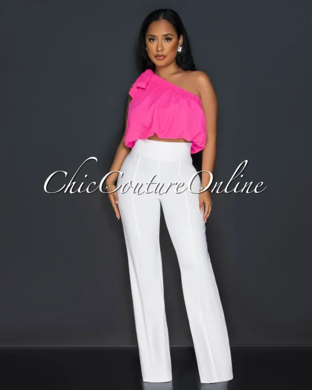 *Marcie Off-White High Waist Straight Legs Pants sold by Chic Couture