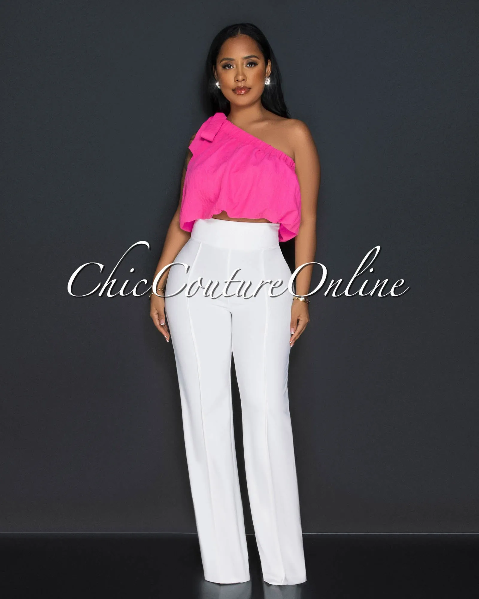 *Marcie Off-White High Waist Straight Legs Pants sold by Chic Couture product image thumbnail 2