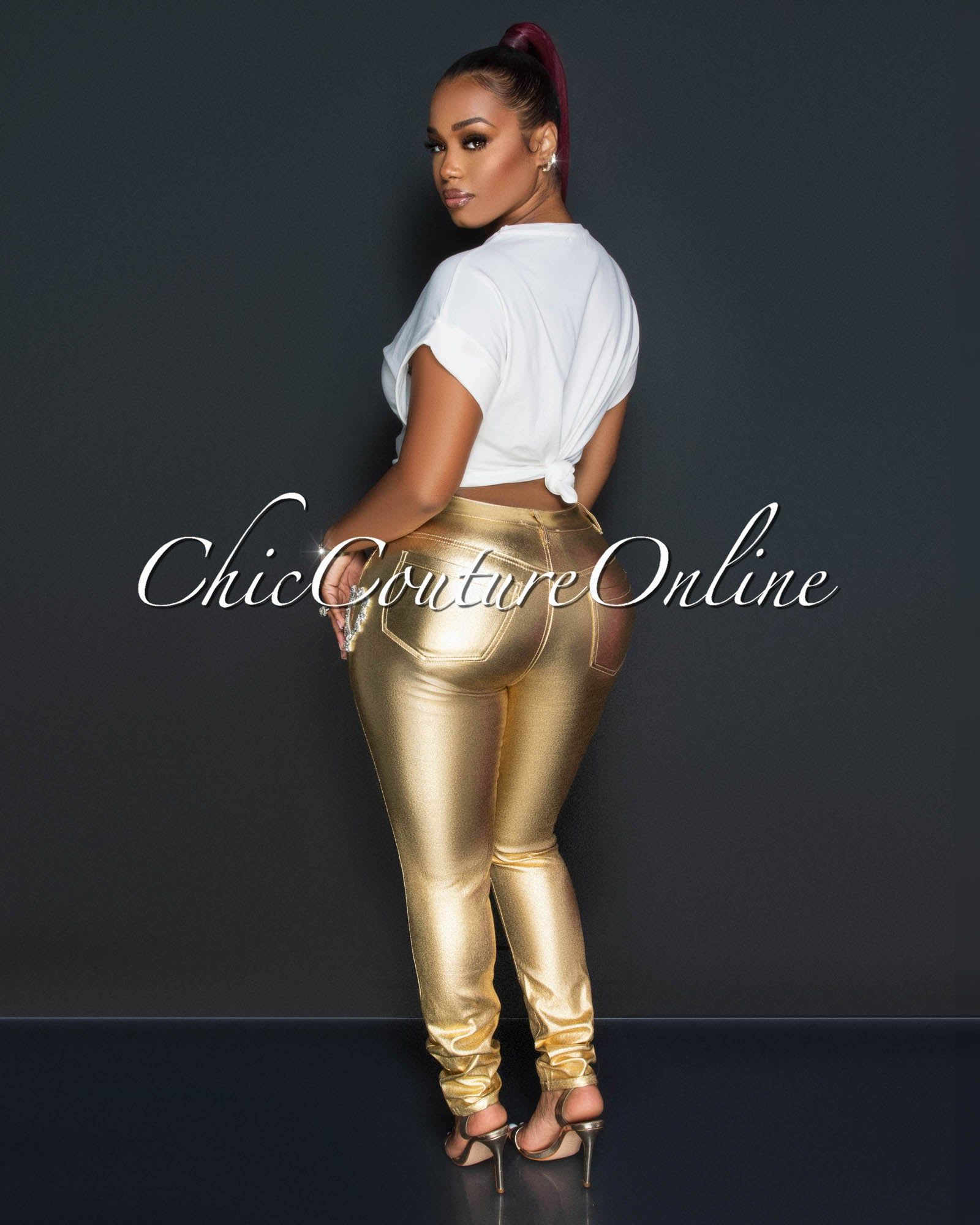 Danesia White Gold Graphic T-Shirt sold by Chic Couture product image thumbnail 4