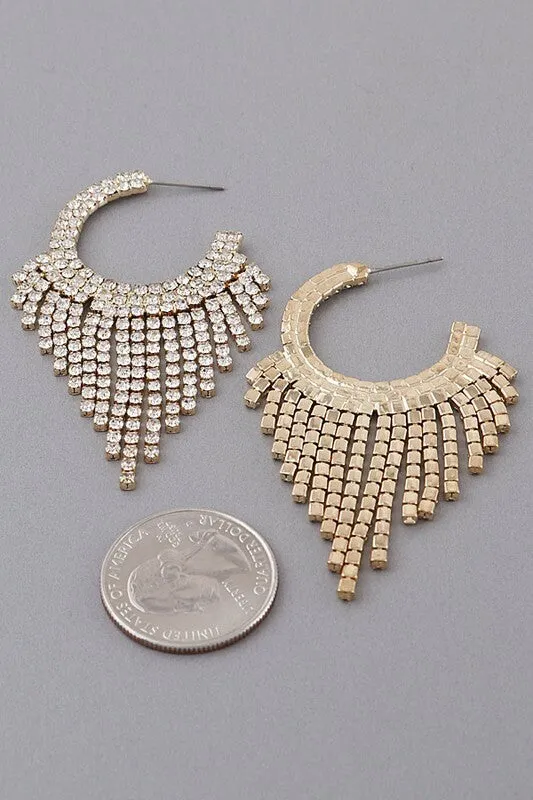 *Amy Diamond Drop Hoop Earrings sold by Chic Couture product image thumbnail 2