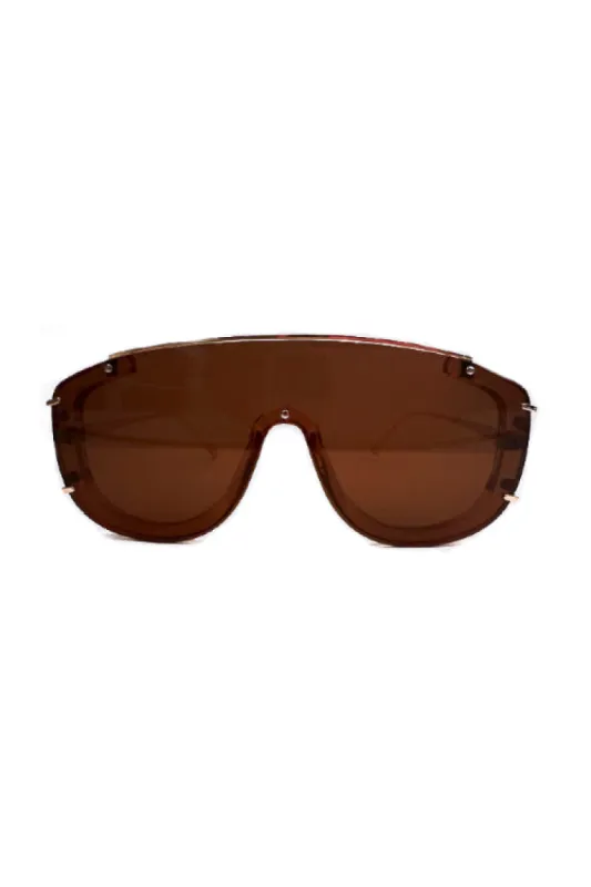 Samira Brown Oversize Shield Inspired Sunglasses sold by Chic Couture