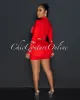 Birka Red Rhinestones Crop Top & Mini Skirt Set sold by Chic Couture