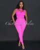 Alera Fuchsia Cut Out Crop Top & Leggings Ribbed Sculpting Set sold by Chic Couture