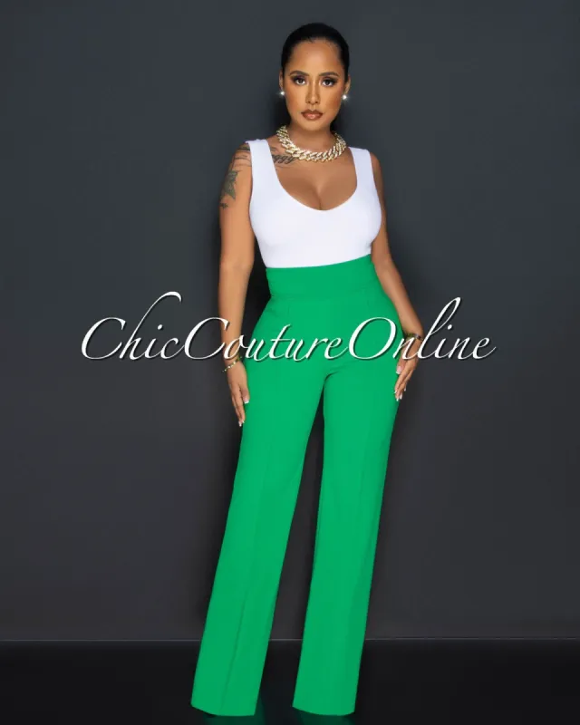Marcie Green High Waist Palazzo Pants sold by Chic Couture