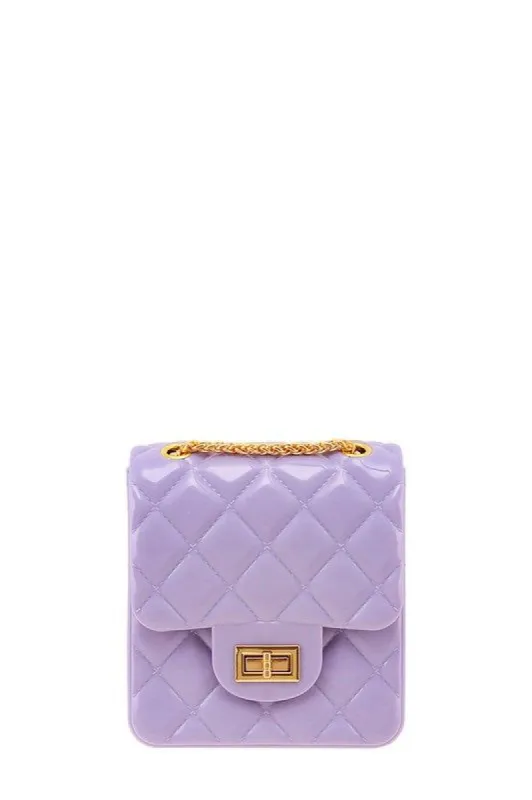 Eddy Light Purple Diamond Quilted Pattern Square Small Jelly Bag sold by chic