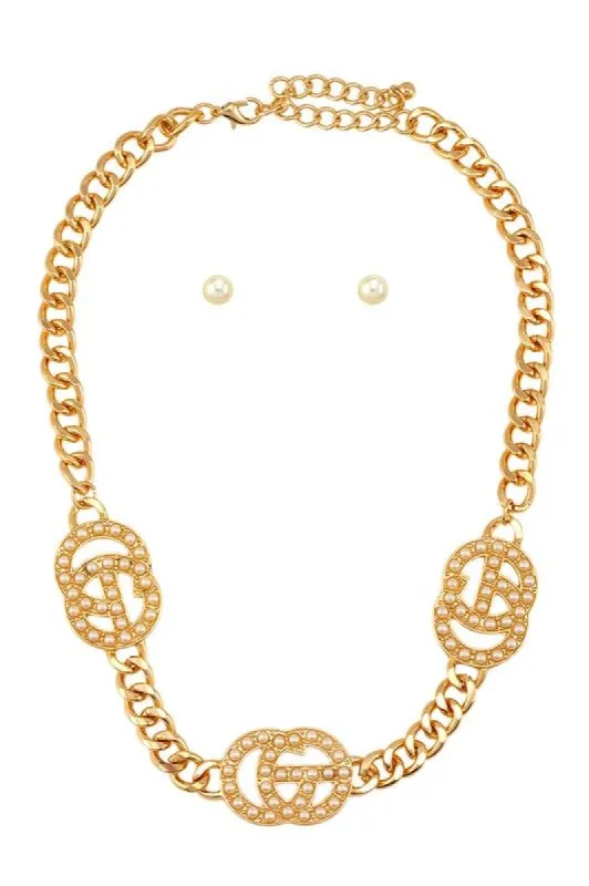 Talia Three GO Rhinestone Accent Necklace Set sold by Chic Couture