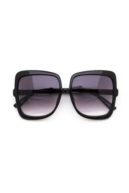 Tasha Black Oversize Square Mix Tint Sunglasses sold by chic