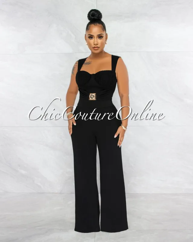 *Brucie Black Gold Accent Top & Pants Set sold by Chic Couture