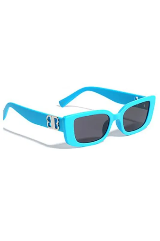 Cassandra Blue Rectangle Sunglasses sold by Chic Couture