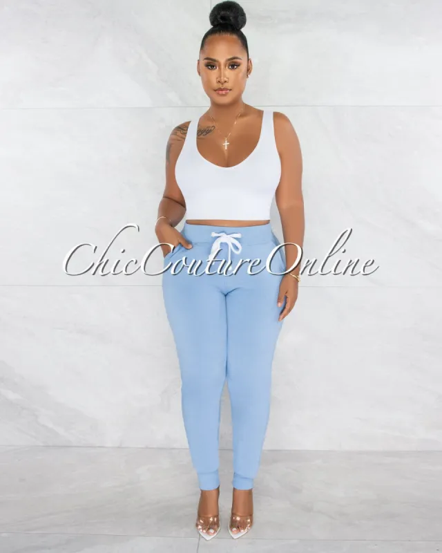 *Danner Baby Blue Jogger Sweatpants sold by chic