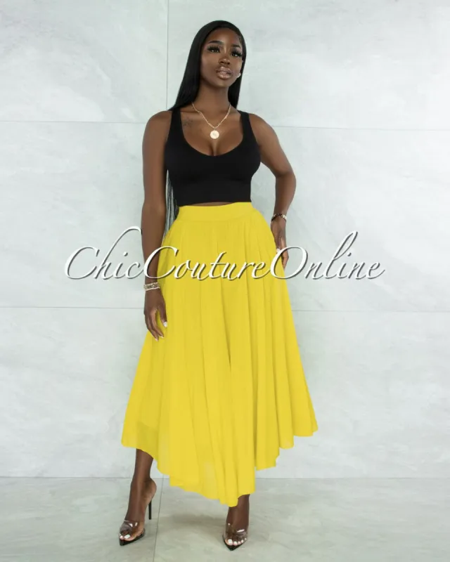 *Dondra Lime Flutter Wide Maxi Skirt sold by chic