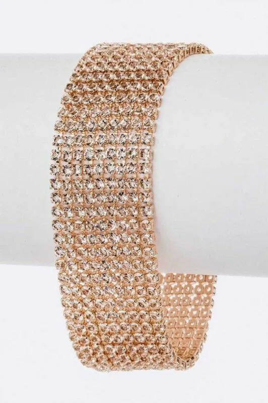 Luiza Gold Layered Rhinestone Bracelet sold by Chic Couture