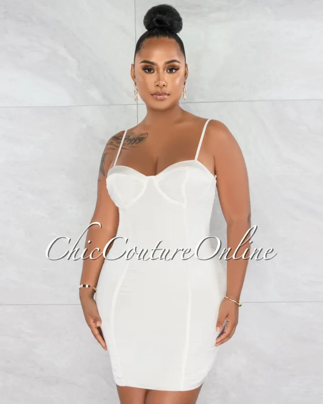 *Charmie Cream Padded Cups Dress & Duster Silky Set sold by chic