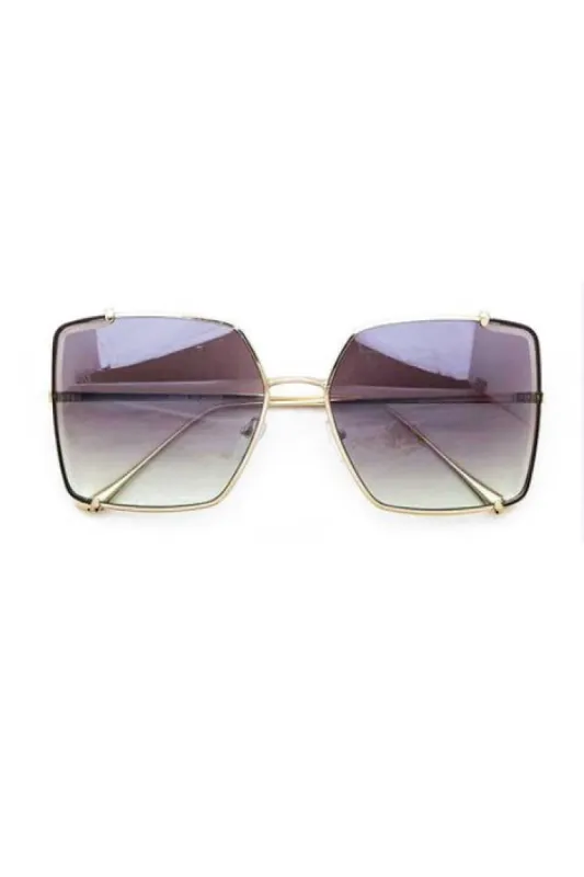 Alya Green Gradient Lens Big Frame Sunglasses sold by chic