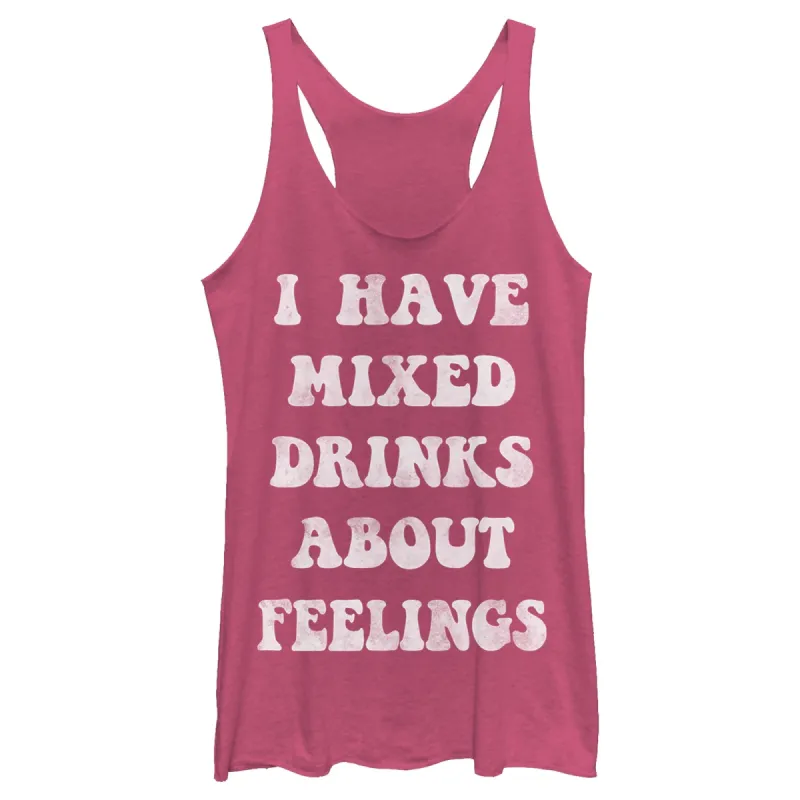 Women's CHIN UP Mixed Drinks About Feelings Racerback Tank Top sold by Chin Up Apparel