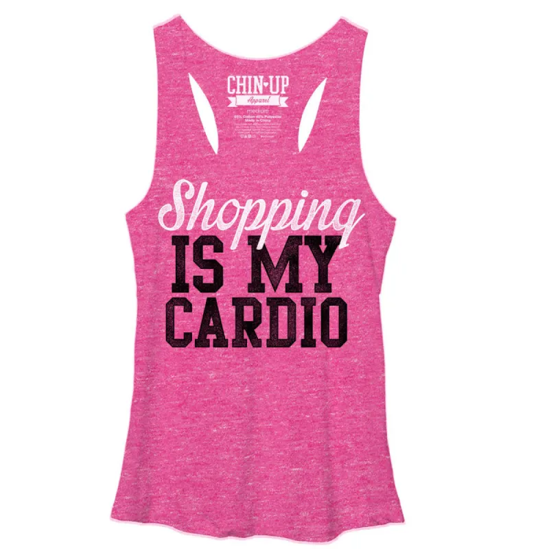 Women's CHIN UP Cardio Shopping Racerback Tank Top sold by Chin Up Apparel