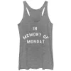 Women's CHIN UP Memory of Monday Racerback Tank Top sold by Chin Up Apparel
