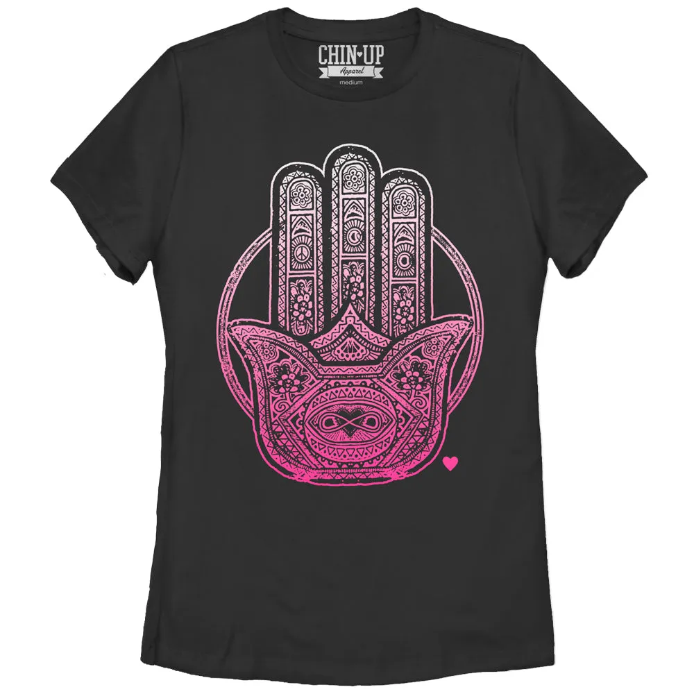 Women's CHIN UP Henna Hamsa T-Shirt sold by Chin Up Apparel