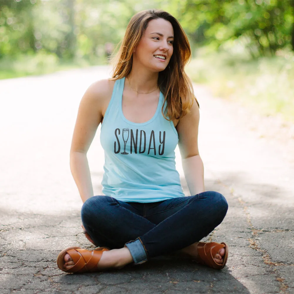 Junior's CHIN UP Sunday Champagne Brunch Racerback Tank Top sold by Chin Up Apparel product image thumbnail 2