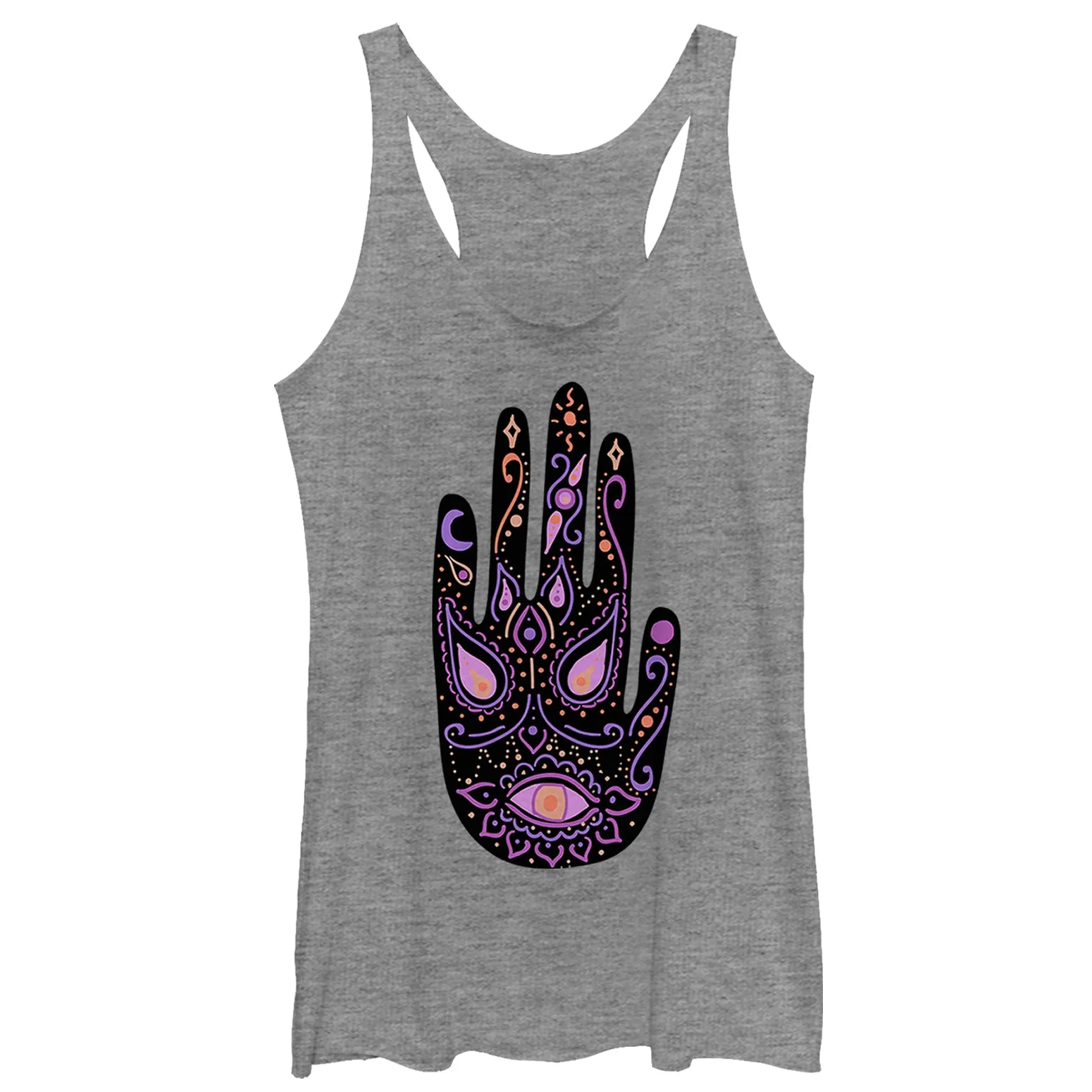 Women's CHIN UP Neon Henna Hand Racerback Tank Top sold by Chin Up Apparel