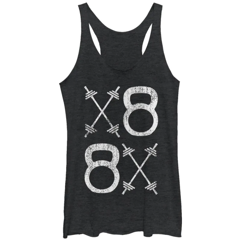 Women's CHIN UP XO Kettlebells and Barbells Racerback Tank Top sold by Chin Up Apparel