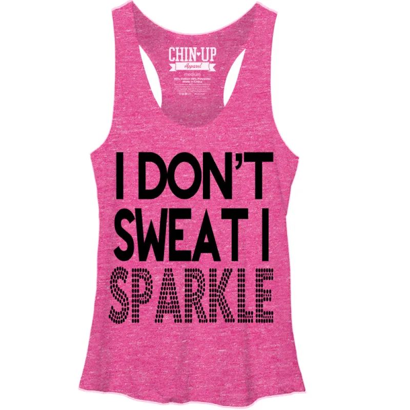 Women's CHIN UP I Don't Sweat Racerback Tank Top sold by Chin Up Apparel