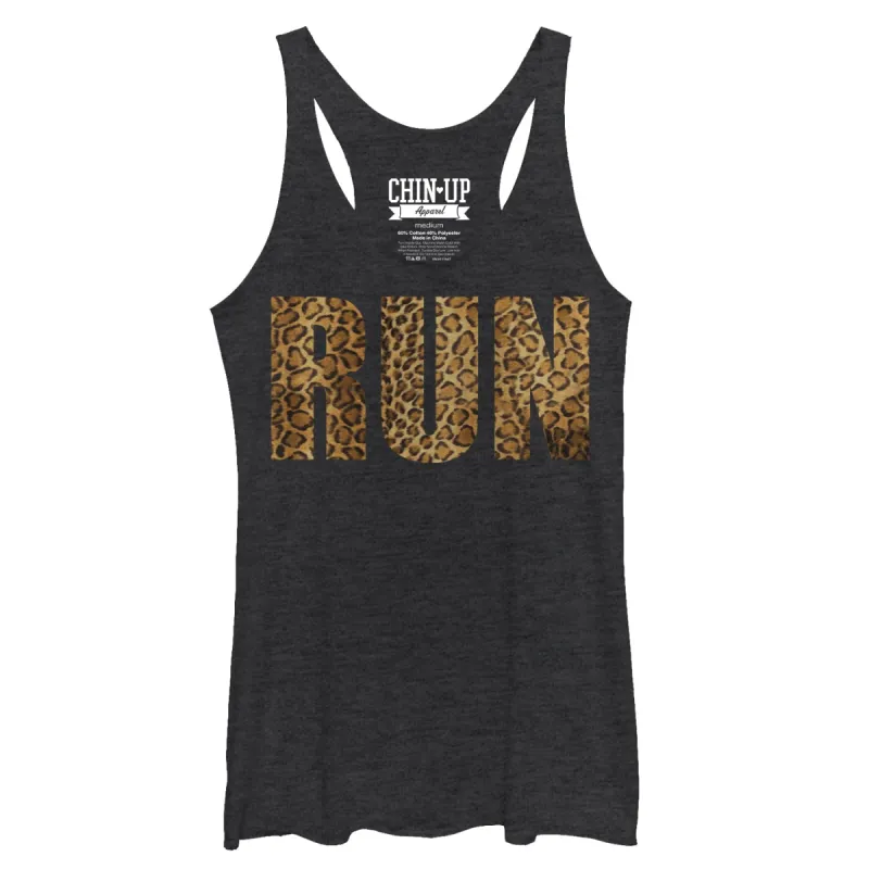 Women's CHIN UP Leopard Print Run Racerback Tank Top sold by Chin Up Apparel