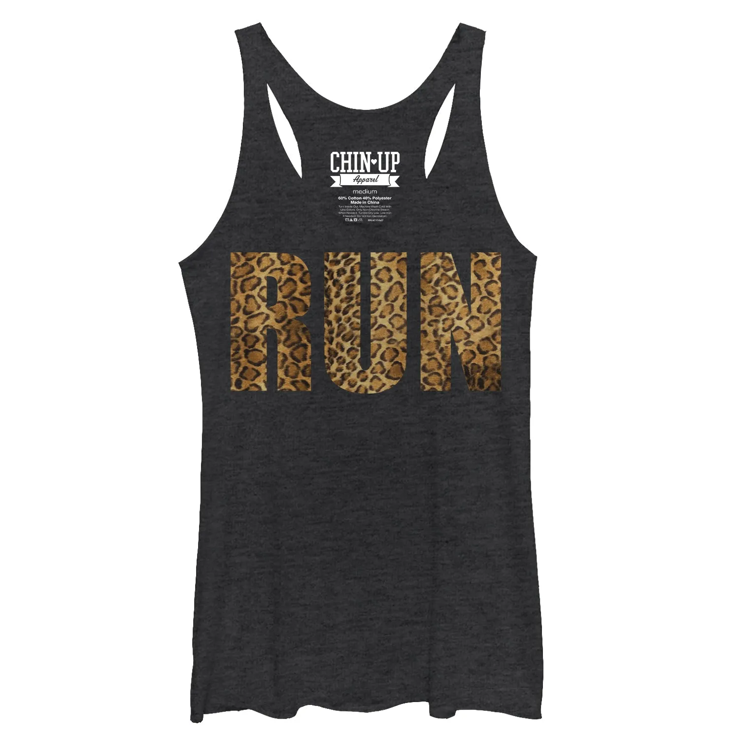 Women's CHIN UP Leopard Print Run Racerback Tank Top sold by Chin Up Apparel