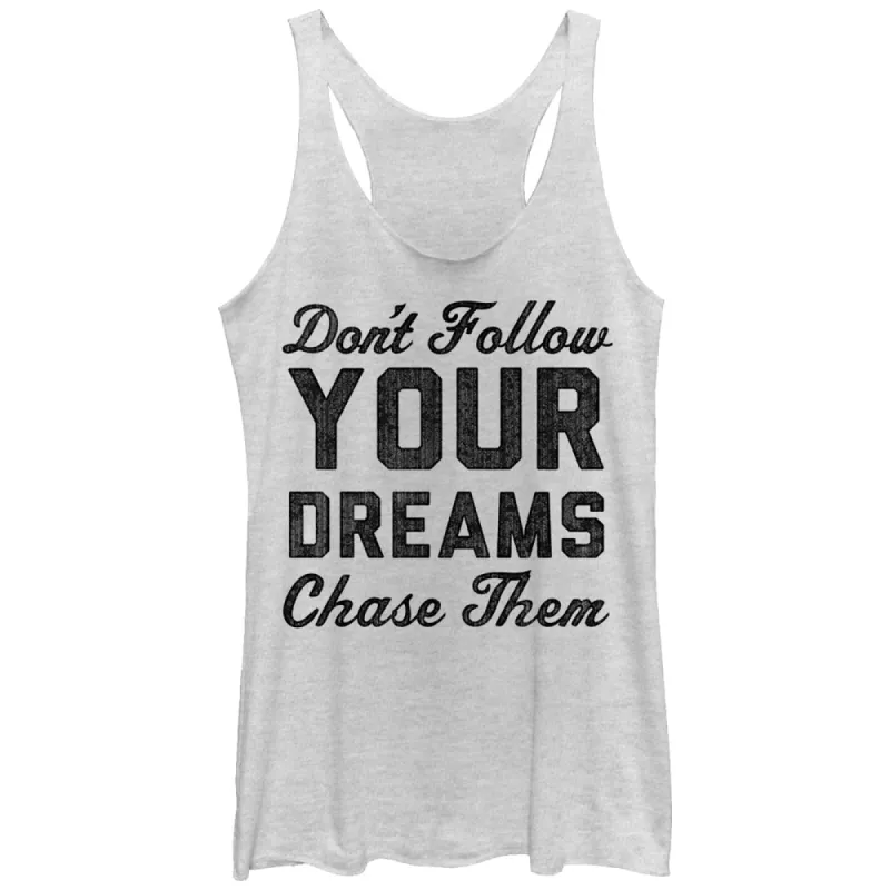 Women's CHIN UP Chase Dreams Racerback Tank Top sold by Chin Up Apparel