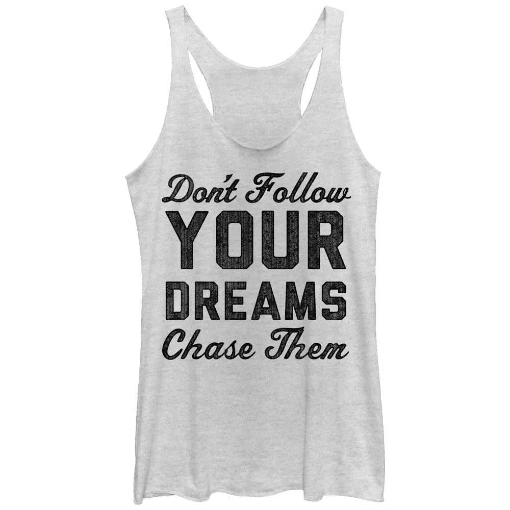 Women's CHIN UP Chase Dreams Racerback Tank Top sold by Chin Up Apparel