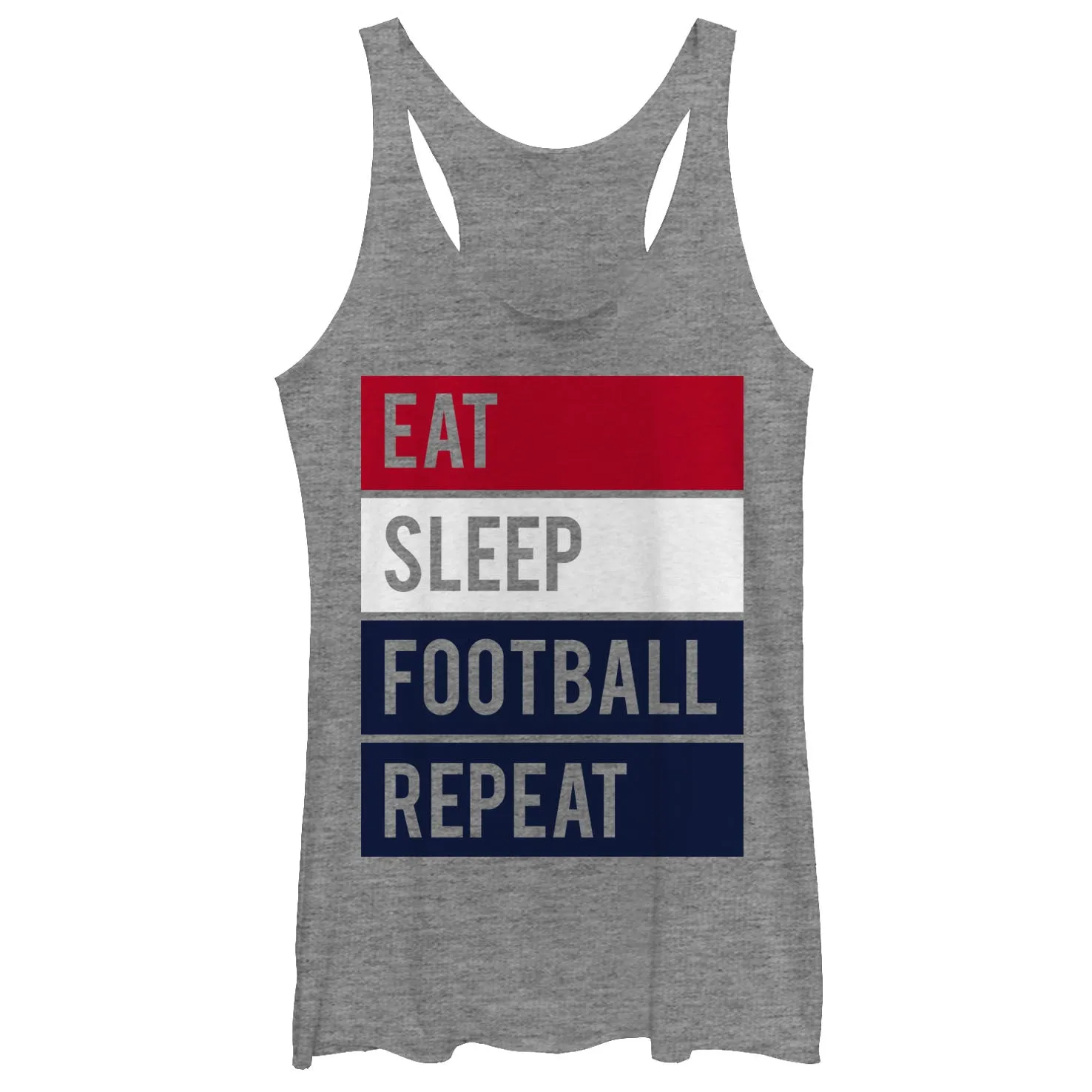 Women's CHIN UP Eat Sleep Football Repeat Racerback Tank Top sold by Chin Up Apparel