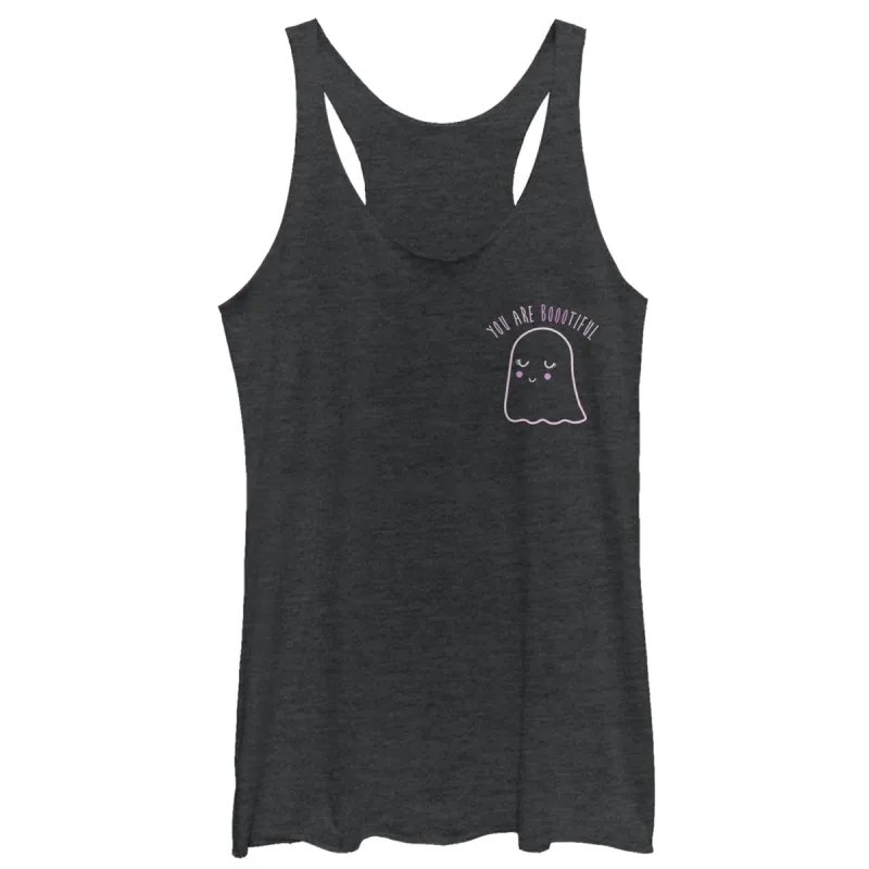 Women's CHIN UP Halloween You Are Bootiful Ghost Racerback Tank Top sold by Chin Up Apparel