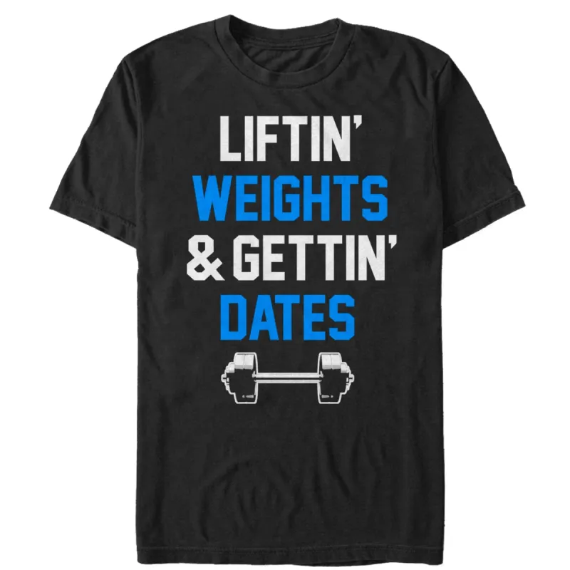 Men's CHIN UP Lifting Weights Getting Dates T-Shirt sold by Chin Up Apparel