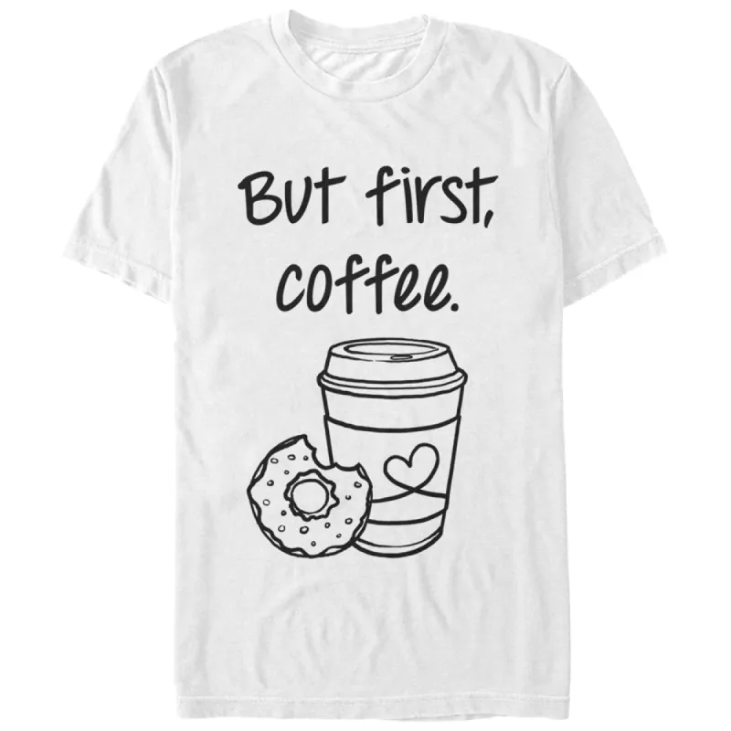 Women's CHIN UP But First Coffee Cup Boyfriend Tee sold by Chin Up Apparel