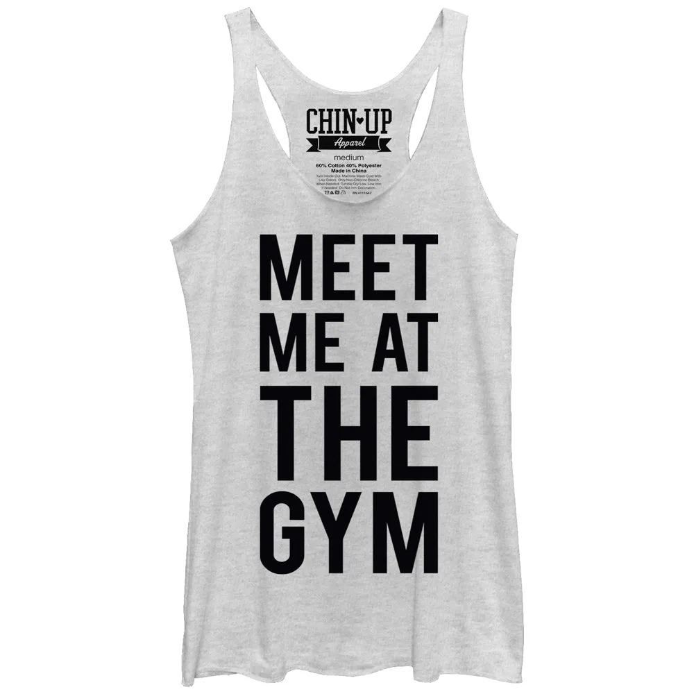 Women's CHIN UP Meet Me at the Gym Racerback Tank Top sold by Chin Up Apparel