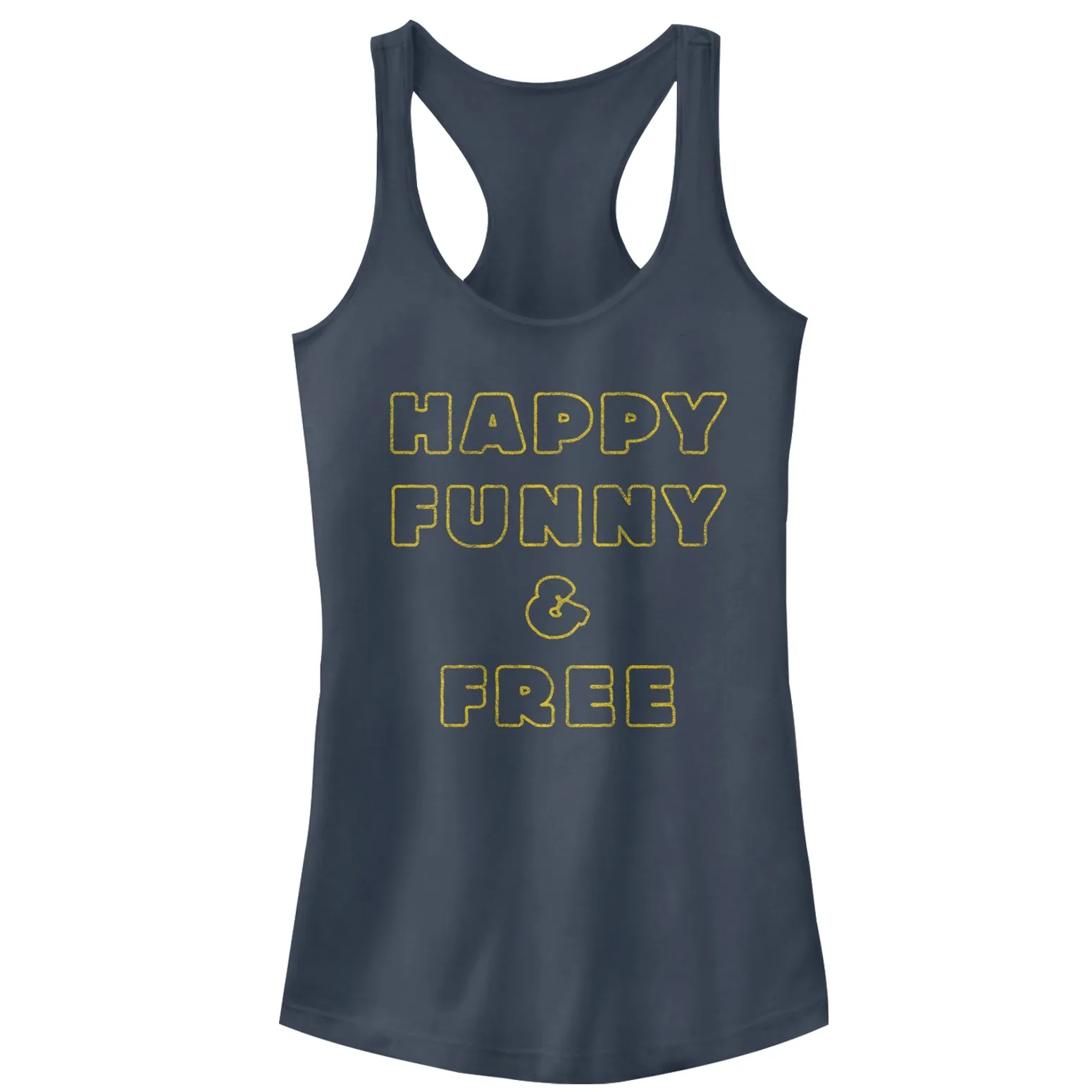 Junior's CHIN UP Happy Funny Free Racerback Tank Top sold by Chin Up Apparel