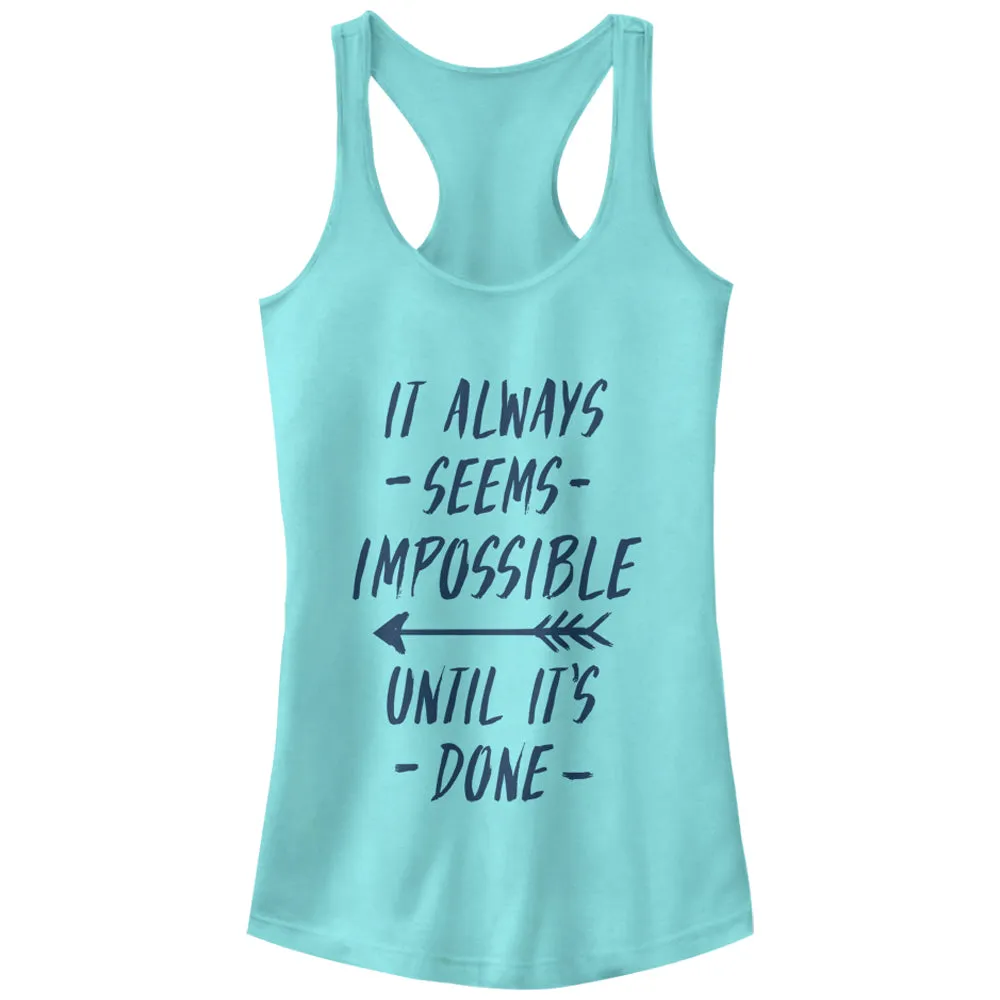 Junior's CHIN UP Seems Impossible Until It's Done Racerback Tank Top sold by Chin Up Apparel
