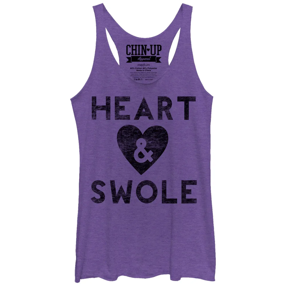 Women's CHIN UP Heart and Swole Racerback Tank Top sold by Chin Up Apparel