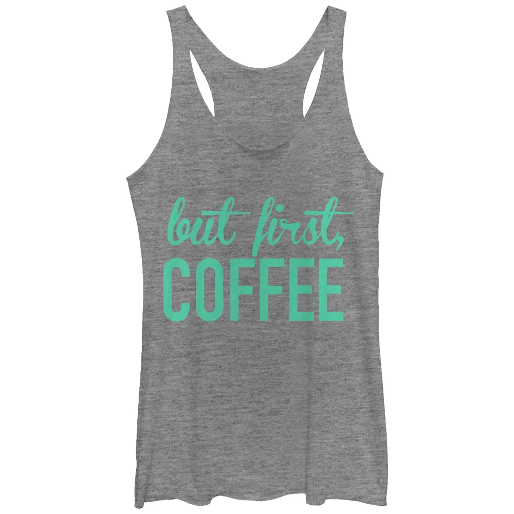 Women's CHIN UP First Coffee Racerback Tank Top sold by Chin Up Apparel