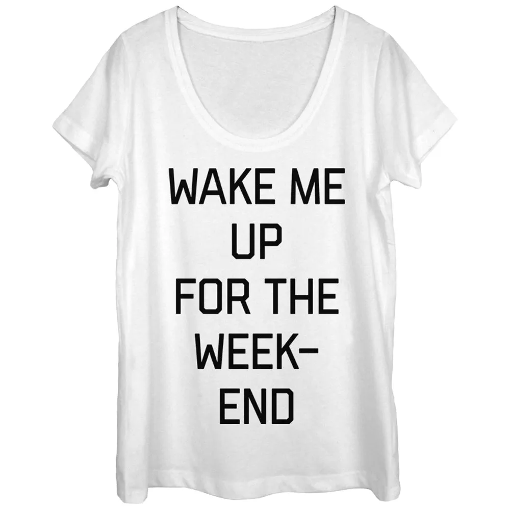 Women's CHIN UP Wake Me for the Weekend Scoop Neck sold by Chin Up Apparel