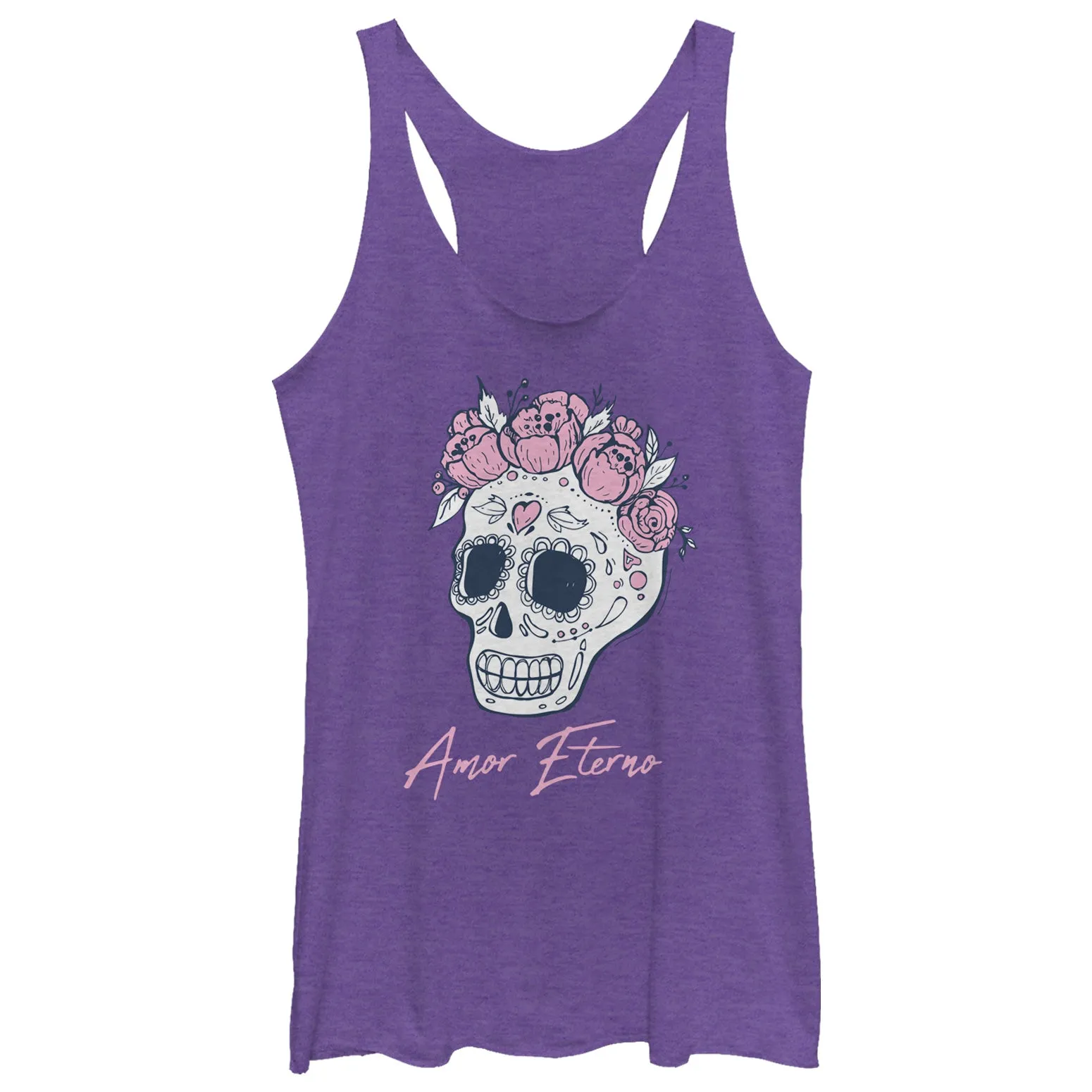 Women's CHIN UP Amor Eterno Skull Racerback Tank Top sold by Chin Up Apparel