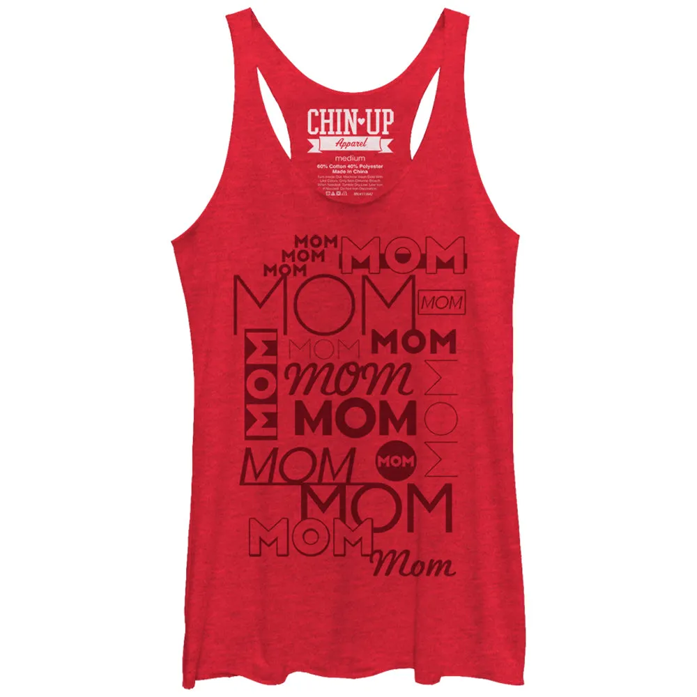 Women's CHIN UP Mom Mom Mom Racerback Tank Top sold by Chin Up Apparel
