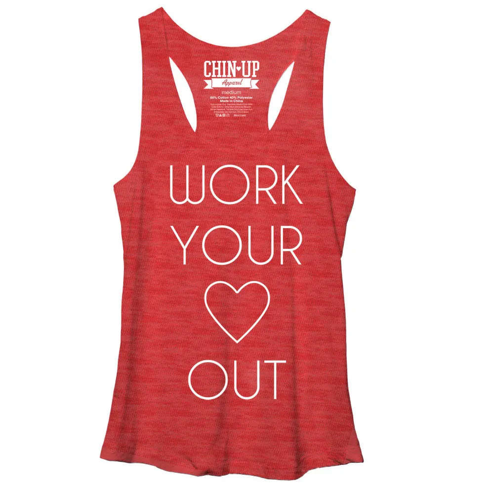 Women's CHIN UP Heart Racerback Tank Top sold by Chin Up Apparel