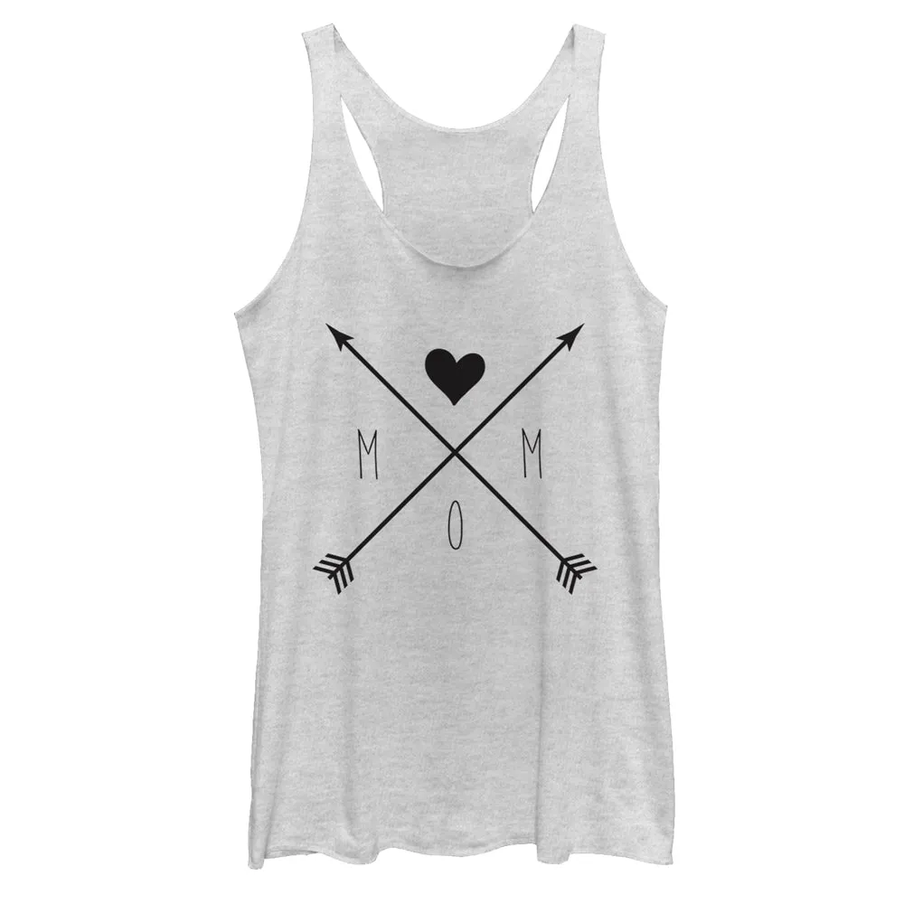 Women's CHIN UP Mom Crossed Arrows Racerback Tank Top sold by Chin Up Apparel