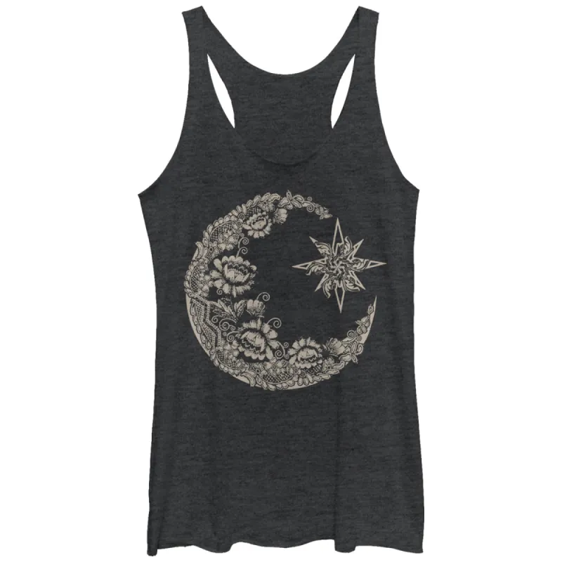 Women's CHIN UP Lace Print Moon Racerback Tank Top made by Chin Up Apparel