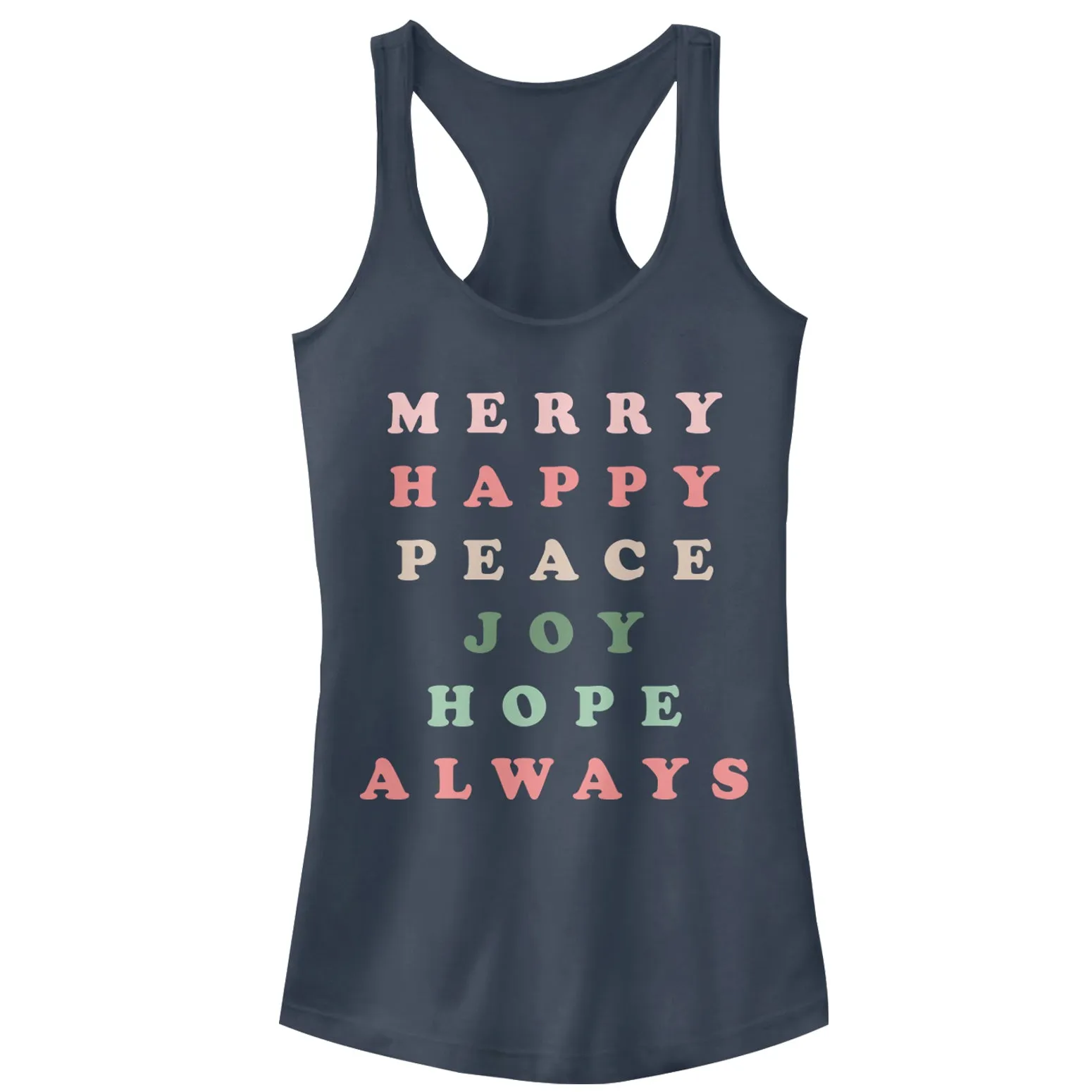 Junior's CHIN UP Christmas Joy Always Racerback Tank Top sold by Chin Up Apparel