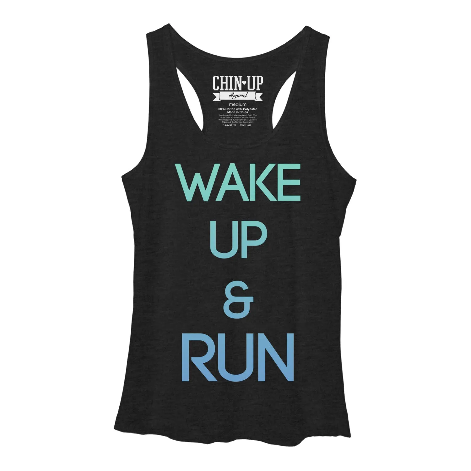 Women's CHIN UP Wake Up and Run Racerback Tank Top sold by Chin Up Apparel